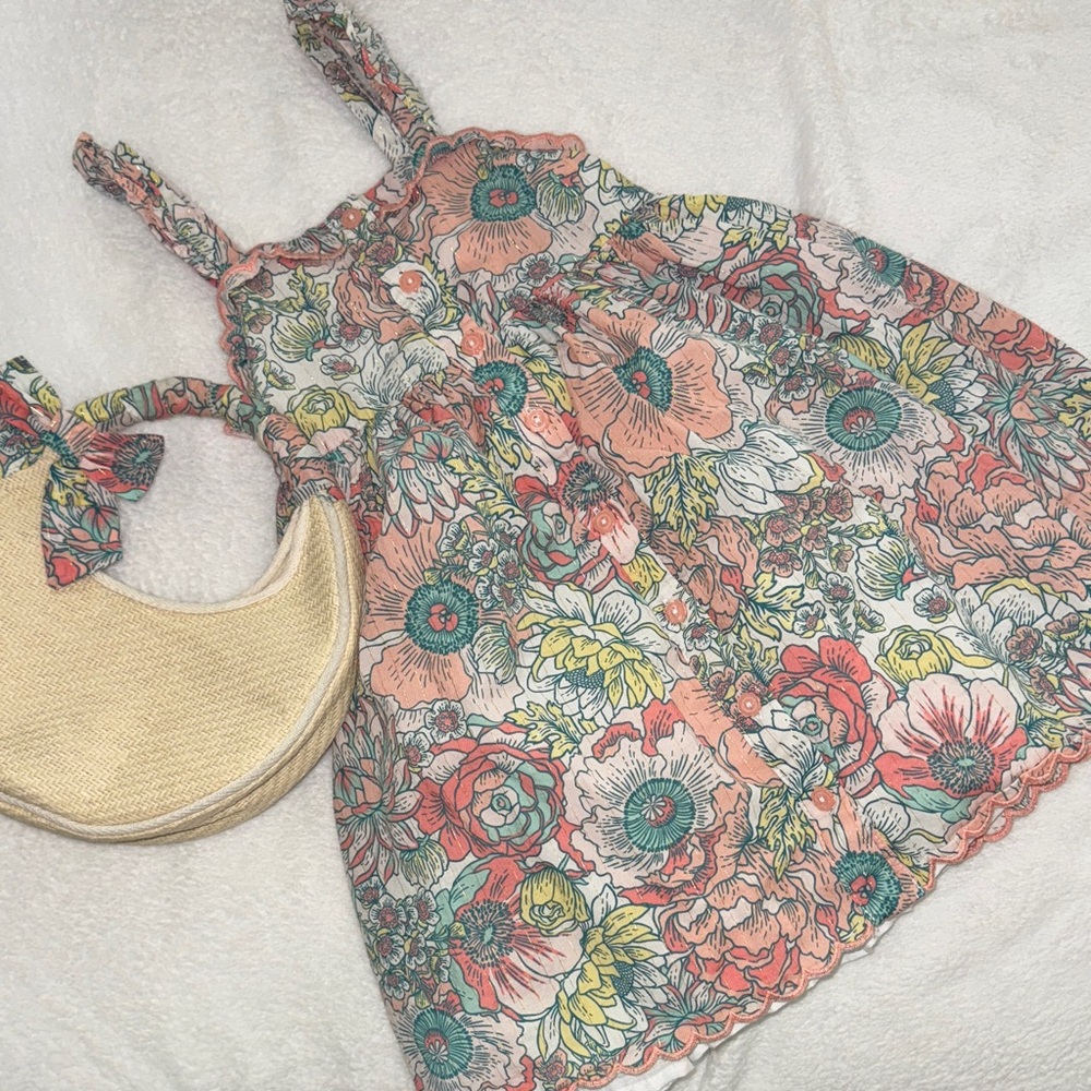 Floral Kids Dress with Matching Bag